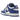 Nike Dunk Low Racer Blue baskets vue latérale en cuir bleu et détails blancs, dotées d'une semelle intermédiaire blanche et semelle bleue