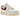 Nike Air Force 1 Low 07 SE Just Do It Photon Dust Team Red baskets de profil avec tige grise et details rouges