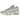 Nike Air Max 95 Grey Fog Pink Foam baskets vue latérale avec empeigne superposée grise, touches de rose vif et unités Air visibles dans la semelle
