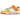 Nike Dunk Low Disrupt 2 Sunrise baskets vue sous angle avec empeigne rose, détails orange, lacets originaux et semelle intermédiaire texturée