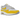 Nike Air Max 1 Tour Yellow baskets vue latérale avec empeigne blanche et grise, Swoosh jaune vif et unité Air visible au niveau de la semelle.