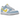 Nike Dunk Low Next Nature Homer Simpson baskets vue latérale avec empiècements en cuir bleu et jaune, lacets blancs et semelle intermédiaire blanche