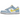 Baskets Nike Dunk Low Next Nature Homer Simpson en vue sous angle avec empeigne en cuir jaune emblématique, détails bleus et semelle blanche.