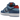 Baskets Nike SB Dunk Low Pro Why So Sad vue inclinée avec cuir bleu clair, renforts bleu marine et cycliste jaune brodé sur le talon