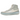 Nike Blazer Phantom Mid Goddess Of Victory baskets vue latérale avec cuir blanc, semelle intermédiaire crème et détails swoosh transparents.