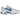 Nike Air Max Plus Spray Paint Swoosh White Blue baskets profil latéral avec swoosh effet aérosol, empeigne en mesh blanc et semelle à unité Air