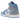 Air Jordan 1 Mid University Blue Grey baskets vue latérale avec des panneaux bleu clair et gris, une tige blanche et le célèbre logo swoosh