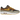 Baskets Nike Air Max 1 PRM Duck Pecan Yellow Ochre en vue latérale avec une empeigne en cuir marron, des détails jaunes et l'unité Air visible.