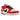 Nike Dunk Low Chicago Split baskets vue de profil classique avec empeigne en cuir rouge, blanc et noir et logo swoosh scindé caractéristique.