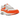 Nike Air Max 1 87 Safety Orange baskets en vue angulaire avec tige grise, garde-boue orange vif, unité Air visible et semelle intermédiaire blanche