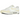 Nike Air Max 1 White Alabaster baskets en vue latérale avec une empeigne en mesh blanc, des détails jaune albâtre et l'unité Air visible au talon