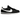 Nike Cortez Nylon Black White baskets en vue latérale avec empeigne en nylon noir, Swoosh blanc en cuir et semelle intercalaire blanche.
