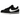 Nike Cortez Nylon Black White baskets vue latérale avec empeigne en nylon noir, détails blancs et semelle intermédiaire blanche crantée