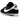 Nike Cortez Nylon Black White baskets en profil avec empeigne en nylon noir, Swoosh en cuir blanc et semelle intermédiaire blanche