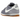 Nike Cortez Textile Cement Grey Gum Sail baskets vue latérale avec empeigne en textile gris, détails blancs et une semelle extérieure en gomme