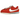 Nike Cortez Picante Red baskets vue latérale avec empeigne en daim rouge, swoosh en cuir blanc, lacets blancs et semelle intermédiaire blanche classique