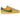 Nike Cortez Textile Yellow Ochre Gorge Green baskets vue latérale avec tige en textile jaune, logo Swoosh vert et semelle blanche dentelée