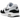 Nike Air Max 1 White Black GS baskets vue de profil avec empeigne en mesh blanc, mudguard noir, swoosh Nike emblématique et unité Air visible.