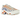 Nike Air Max Plus Knicks baskets vue latérale avec empeigne en mesh blanc, lignes ondulées emblématiques orange et bleu et unité Air visible.