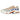 Nike Air Max Plus Knicks baskets vue angulaire avec tige blanche, détails dégradés bleus et orange, logo TN iconique et semelle blanche