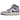 Air Jordan 1 Mid SE Chenille Sky J Light Purple baskets vue angulaire avec Swoosh en chenille violet et base en cuir blanc aux détails violets.