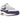 Baskets Nike Air Max 1 Field Purple vue de profil avec empeigne blanche, détails violets, swoosh gris et unité Air visible dans la semelle