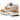 Nike Air Max 1 Bronze baskets vue latérale avec mesh blanc, détails en cuir bronze métallisé et semelle intermédiaire blanche à bulle d'air visible