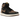 Air Jordan 1 Retro High OG Palomino baskets en vue latérale avec empeigne en cuir noir, empiècements en daim marron, semelle blanche et lacets noirs