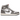 Air Jordan 1 Retro High OG Washed Black baskets vue latérale avec empiècements en daim gris, détails en cuir blanc, swoosh noir et semelle blanche.