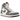 Baskets Air Jordan 1 Retro High OG Washed Black en vue latérale avec des renforts en daim gris, une base blanche et le Swoosh noir classique