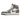 Air Jordan 1 Retro High OG Washed Black baskets en vue inclinée montrant l'empeigne en daim délavé gris et la semelle intermédiaire blanche