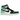 Air Jordan 1 Retro High OG Green Glow baskets vue latérale avec détails verts, panneaux blancs et logo Swoosh noir iconique