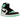 Air Jordan 1 Retro High OG Green Glow baskets vue latérale avec détails vert éclatant, empeigne en cuir blanc et Swoosh noir