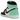 Air Jordan 1 Retro High OG Green Glow baskets vue latérale, dotées d'empiècements en cuir blanc et noir, talon vert menthe et semelle en gomme