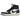 Air Jordan 1 Retro High OG Midnight Navy baskets vue latérale avec base en cuir blanc, empiècements bleu marine et swoosh noir.