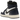 Air Jordan 1 Retro High OG Midnight Navy baskets vue sous un angle élégant avec empeigne en cuir blanc, détails bleu marine et logo Jordan classique.