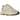 Baskets Adidas Yeezy Boost 700 Analog vue sous un angle montrant une tige en cuir et mesh blanc avec une semelle intermédiaire crème épaisse