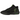 Nike LeBron Witness 8 Black Volt baskets en vue angulaire dynamique avec une empeigne noire, des détails jaune fluo et l'unité Max Air visible.
