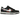 Nike Dunk Low Next Nature Marker Swoosh baskets vue latérale avec empeigne en cuir noir, détails blancs et un logo swoosh unique style croquis.