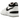 Nike Mac Attack SQ SP White Black baskets en vue inclinée avec empeigne en cuir blanc, empiècements en tissu gris et logo Nike noir sur le côté.