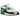 Nike Air Max 90 Malachite baskets vue latérale avec empeigne blanche, empiècements en daim gris, détails verts et unité Air dans la semelle.
