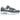 Nike Air Max 1 SC Noise Aqua baskets vue latérale avec empeigne en textile gris, garde-boue en daim bleu et semelle intermédiaire blanche avec unité Air visible