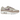 Nike Air Max 1 Light Bone Violet Dust baskets vue latérale avec superpositions en cuir beige, swoosh violet et unité Air visible dans la semelle.