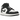 Air Jordan 1 Mid SE Panda Elephant baskets vue latérale avec motif éléphant iconique sur le talon et l'avant-pied, cuir noir et blanc.