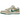 Nike SB Dunk Low Jarritos baskets en vue inclinée avec tige en toile crème, superpositions en cuir vert et un logo Nike Swoosh emblématique