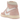 Air Jordan 1 Retro High OG Washed Pink baskets vue latérale avec empeigne en cuir blanc et daim rose, coupe haute classique et semelle en caoutchouc.
