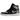 Baskets Air Jordan 1 Retro High OG Satin Shadow vue sous angle, avec empeigne en satin gris, détails en cuir noir et logo Wings blanc au talon