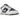 Nike SB Dunk Low HUF New York City baskets vue latérale avec tige en cuir blanc et bleu marine, Swoosh gris et logo NYC brodé sur le bout.