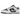 Nike SB Dunk Low HUF New York City baskets en vue latérale avec empeigne en cuir blanc, détails bleu marine, texte New York brodé et semelle blanche