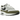 Nike Air Max 1 White Black Medium Olive baskets vue latérale avec empeigne en mesh blanc, empiècements olive et swoosh noir sur semelle Air
